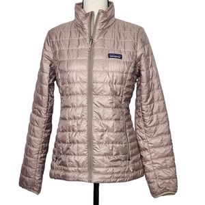 Patagonia Light Pink Quilted Nanopuff Jacket, Size Small